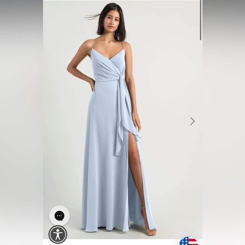 Jenny Yoo Light Blue Spaghetti Strap Maxi Dress